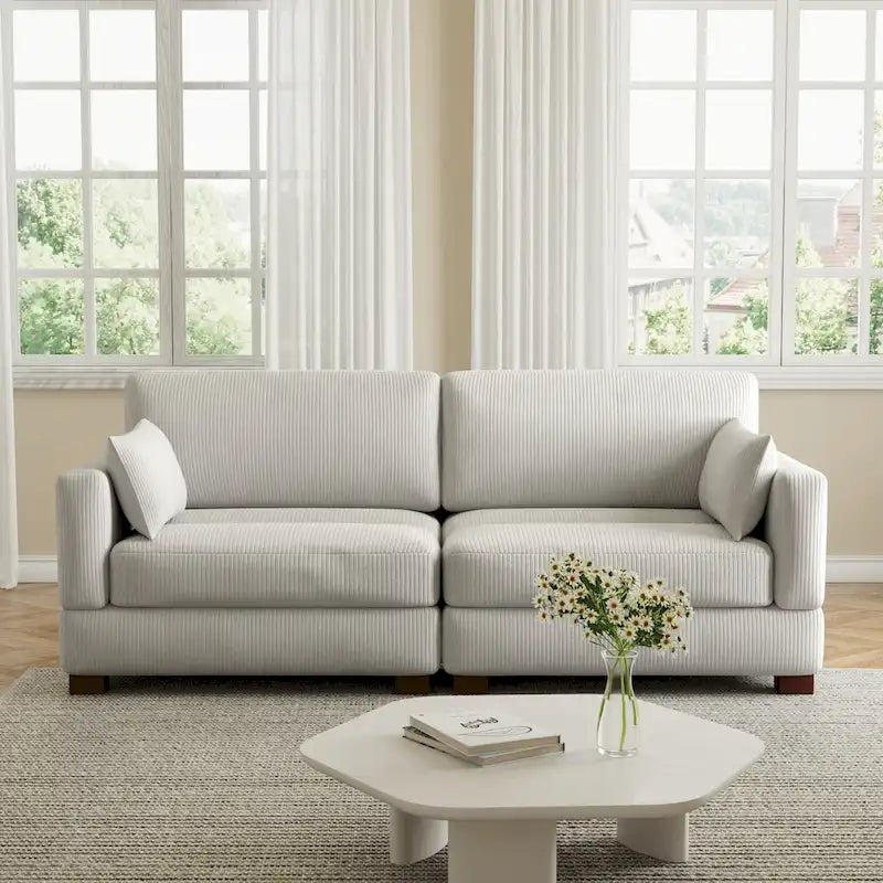 Corduroy Upholstered Modular Sectional Sofa for Living Room