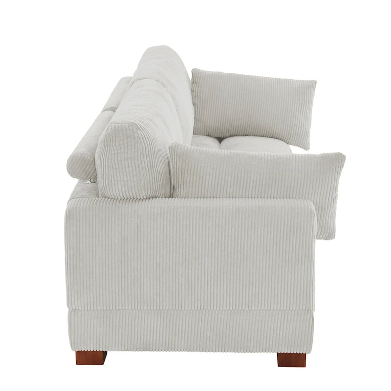 Corduroy Upholstered Modular Sectional Sofa for Living Room