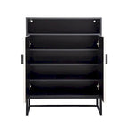 5-Tier Shoe Storage Cabinet, Wooden Shoe Cabinet with Doors Shoe Organizer with Open Shelves for Entryway, Hallway, Living Room