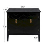 2 Door Wooden Cabinets, Black Wood Cabinet Vintage Style Sideboard for Living Room Dining Room Office