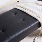 Javlergo Upholstered Entryway Bench, Faux Leather Bedroom/Living Room Bench, Acrylic Base 44.7-inch