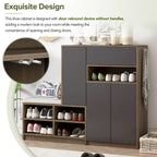 2-in-1 Shoe Storage Bench & Shoe CabinetsMulti-functional Shoe Rack with Padded Seat,with Adjustable Shelves