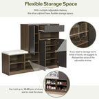 2-in-1 Shoe Storage Bench & Shoe CabinetsMulti-functional Shoe Rack with Padded Seat,with Adjustable Shelves