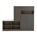 2-in-1 Shoe Storage Bench & Shoe CabinetsMulti-functional Shoe Rack with Padded Seat,with Adjustable Shelves