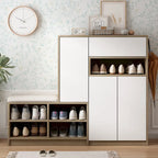 2-in-1 Shoe Storage Bench & Shoe CabinetsMulti-functional Shoe Rack with Padded Seat,with Adjustable Shelves