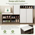 2-in-1 Shoe Storage Bench & Shoe CabinetsMulti-functional Shoe Rack with Padded Seat,with Adjustable Shelves
