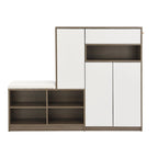 2-in-1 Shoe Storage Bench & Shoe CabinetsMulti-functional Shoe Rack with Padded Seat,with Adjustable Shelves