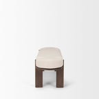 Sohan Dark Elm Wood w/ Oatmeal Fabric Bench
