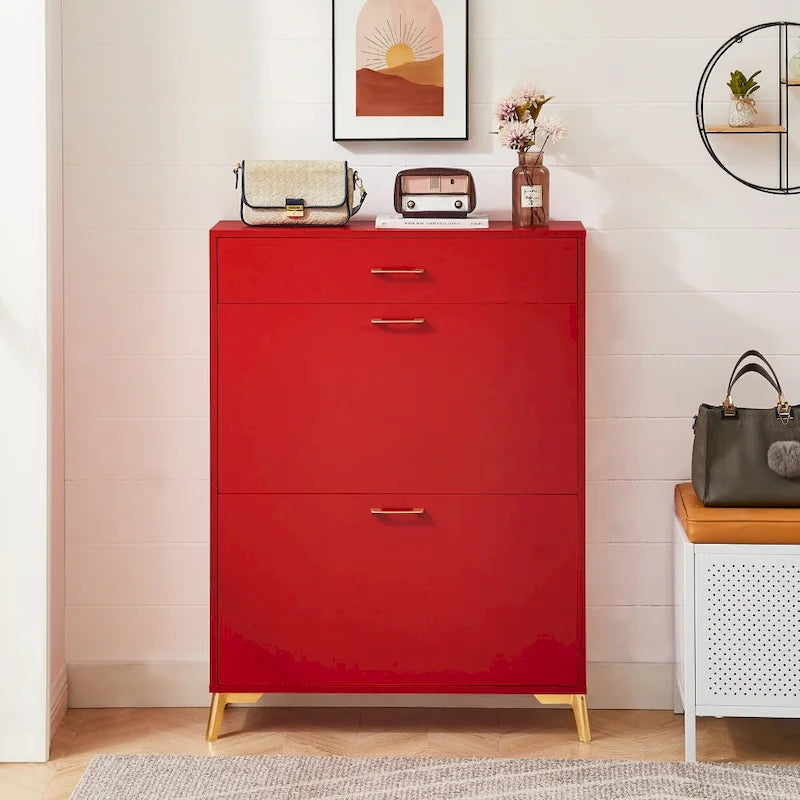Space-Saving Freestanding Modern Shoe Storage Cabinet for Entryway, Hallway, Living Room