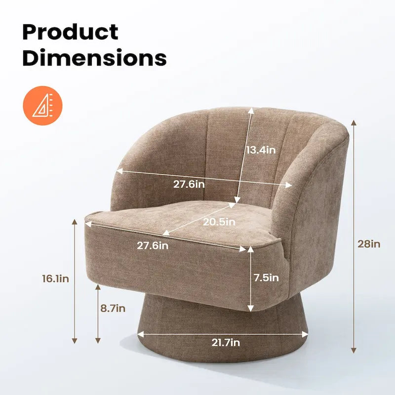 Pellebant Swivel Accent Chair Armchair Sofa for Living Room Bedroom