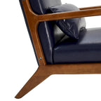 Glitzhome 30.75 H Mid-Century PU Leather Armchair with Ottoman Set