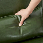 Glitzhome 30.75 H Mid-Century PU Leather Armchair with Ottoman Set