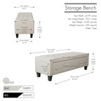 Porthos Home Wren Fabric Button Tufted Storage Bench