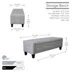 Porthos Home Wren Fabric Button Tufted Storage Bench