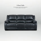 2-Piece Classic Faux Leather Manual Reclining Living Room Sofa Set with Console and Cup Holders