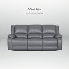 2-Piece Classic Faux Leather Manual Reclining Living Room Sofa Set with Console and Cup Holders