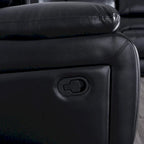 2-Piece Classic Faux Leather Manual Reclining Living Room Sofa Set with Console and Cup Holders