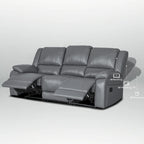 2-Piece Classic Faux Leather Manual Reclining Living Room Sofa Set with Console and Cup Holders