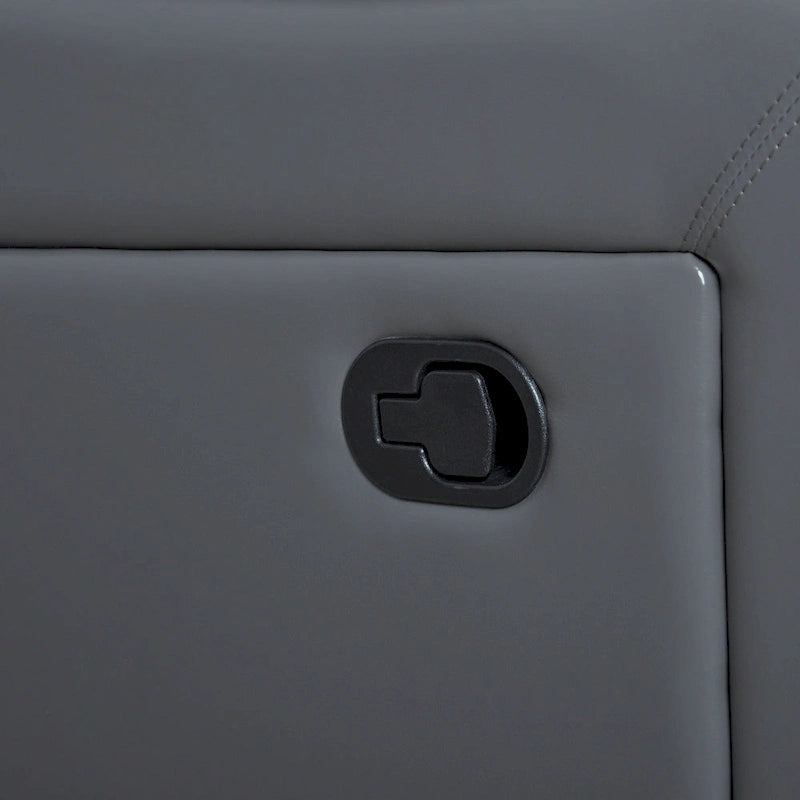 2-Piece Classic Faux Leather Manual Reclining Living Room Sofa Set with Console and Cup Holders