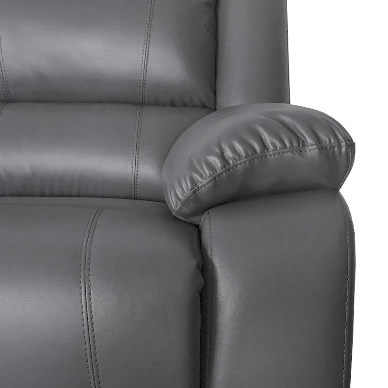 2-Piece Classic Faux Leather Manual Reclining Living Room Sofa Set with Console and Cup Holders
