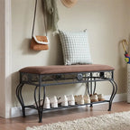 Industrial Multipurpose Entryway Upholstered Shoe Rack Bench