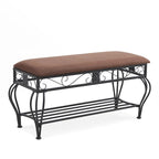 Industrial Multipurpose Entryway Upholstered Shoe Rack Bench
