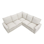 Power Recliner Chair Linen Upholstered L-Shaped Sectional Sofa, Home Theater Seating Soft Chair with USB Port for Living Room
