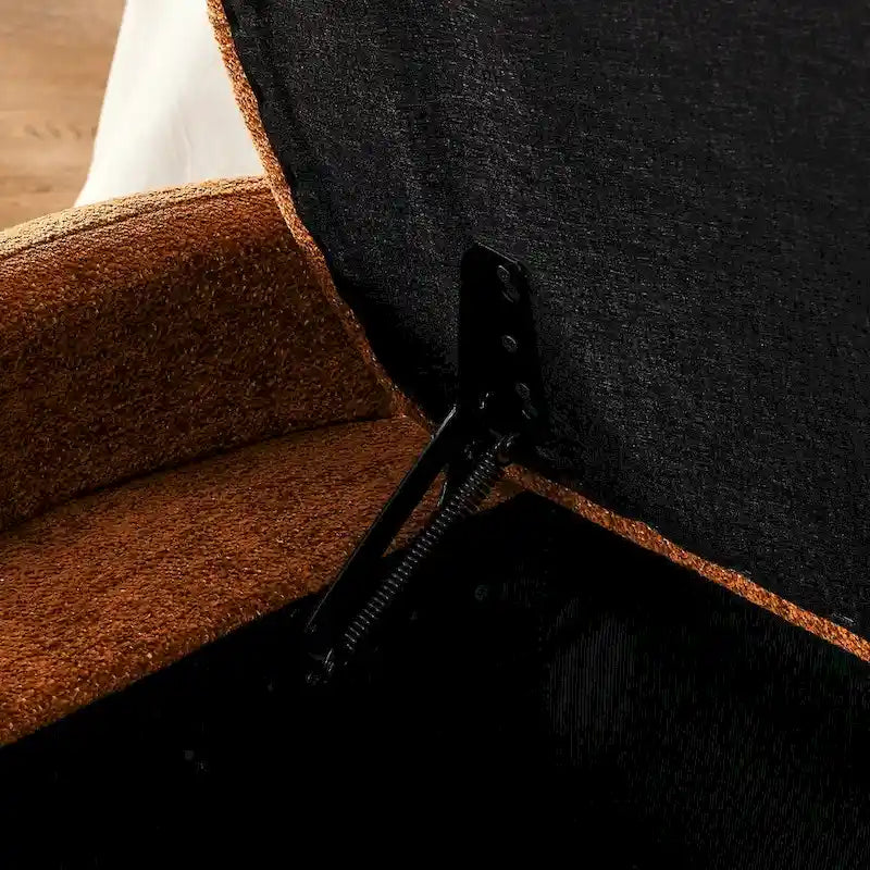 Oval Ottoman Storage Bench Chenille Fabric Bench with Large Storage Space for the Living Room, Entryway and Bedroom