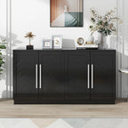 Sideboard with 4 Doors Large Storage Space Buffet Cabinet with Adjustable Shelves and Silver Handles for Kitchen