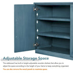 Sideboard with 4 Doors Large Storage Space Buffet Cabinet with Adjustable Shelves and Silver Handles for Kitchen
