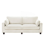 LUE BONA 81  Modern Corduroy 3 Seater Sofa, Polyester Rectangle Upholstered Sofa with Wood Base for Living Room