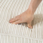 LUE BONA 81  Modern Corduroy 3 Seater Sofa, Polyester Rectangle Upholstered Sofa with Wood Base for Living Room