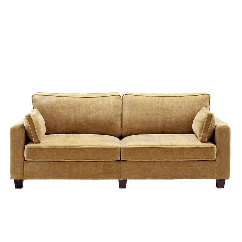 LUE BONA 81  Modern Corduroy 3 Seater Sofa, Polyester Rectangle Upholstered Sofa with Wood Base for Living Room