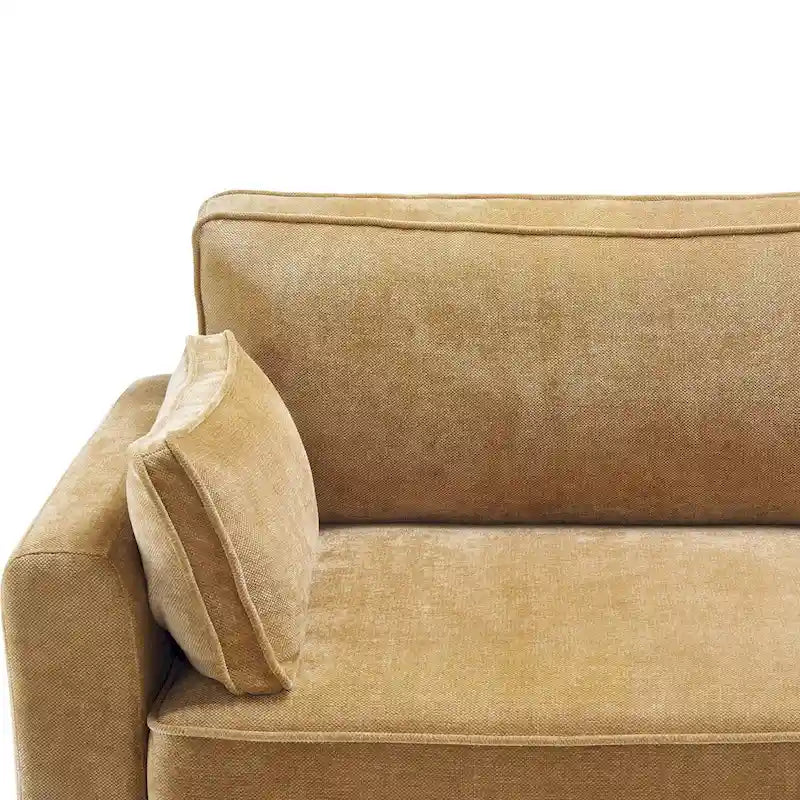 LUE BONA 81  Modern Corduroy 3 Seater Sofa, Polyester Rectangle Upholstered Sofa with Wood Base for Living Room