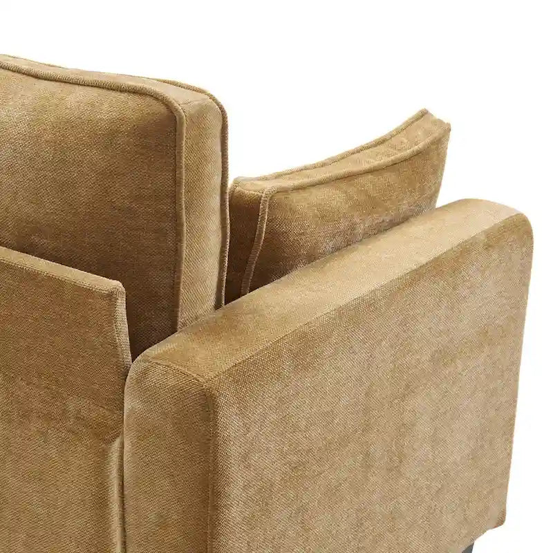 LUE BONA 81  Modern Corduroy 3 Seater Sofa, Polyester Rectangle Upholstered Sofa with Wood Base for Living Room