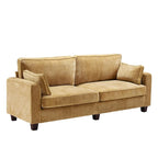 LUE BONA 81  Modern Corduroy 3 Seater Sofa, Polyester Rectangle Upholstered Sofa with Wood Base for Living Room