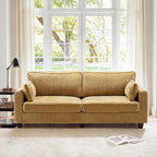 LUE BONA 81  Modern Corduroy 3 Seater Sofa, Polyester Rectangle Upholstered Sofa with Wood Base for Living Room