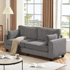 LUE BONA 81  Modern Corduroy 3 Seater Sofa, Polyester Rectangle Upholstered Sofa with Wood Base for Living Room