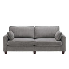 LUE BONA 81  Modern Corduroy 3 Seater Sofa, Polyester Rectangle Upholstered Sofa with Wood Base for Living Room