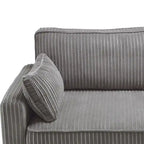 LUE BONA 81  Modern Corduroy 3 Seater Sofa, Polyester Rectangle Upholstered Sofa with Wood Base for Living Room