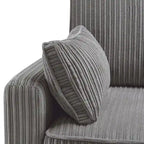 LUE BONA 81  Modern Corduroy 3 Seater Sofa, Polyester Rectangle Upholstered Sofa with Wood Base for Living Room