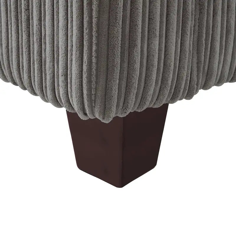 LUE BONA 81  Modern Corduroy 3 Seater Sofa, Polyester Rectangle Upholstered Sofa with Wood Base for Living Room