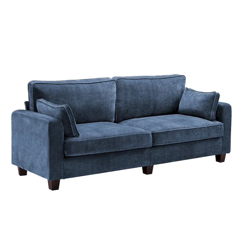 LUE BONA 81  Modern Corduroy 3 Seater Sofa, Polyester Rectangle Upholstered Sofa with Wood Base for Living Room