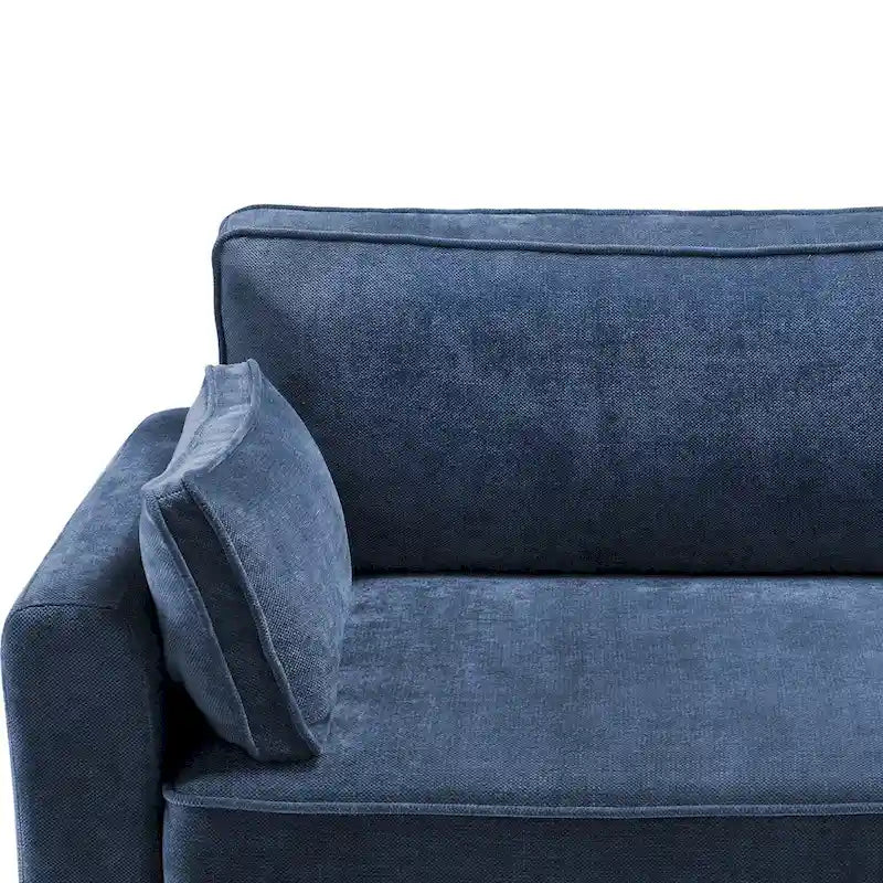 LUE BONA 81  Modern Corduroy 3 Seater Sofa, Polyester Rectangle Upholstered Sofa with Wood Base for Living Room