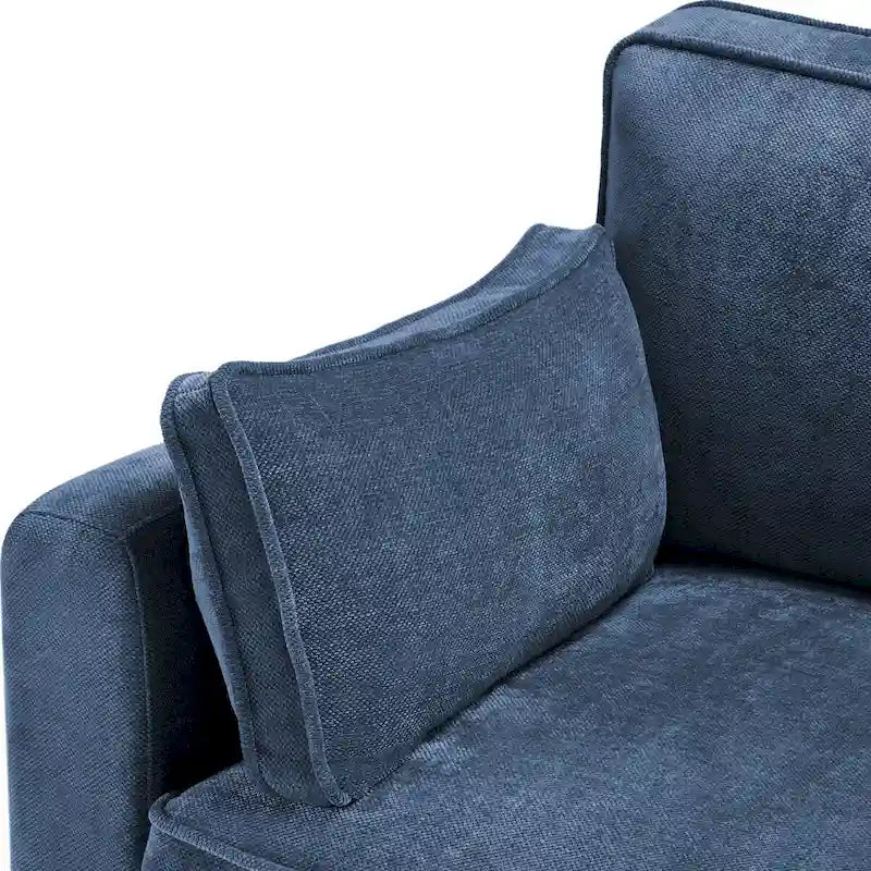 LUE BONA 81  Modern Corduroy 3 Seater Sofa, Polyester Rectangle Upholstered Sofa with Wood Base for Living Room