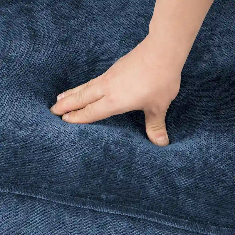 LUE BONA 81  Modern Corduroy 3 Seater Sofa, Polyester Rectangle Upholstered Sofa with Wood Base for Living Room