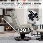 HOMCOM Swivel Recliner Chair and Ottoman, Faux Leather Reclining Chair with High Back