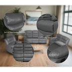 3 Piece Faux Leather Manual Reclining Livingroom Sofa Set with Dropdown Table and Console