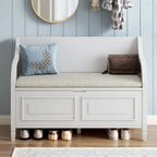 Rustic High Back Storage Bench with Ample Hidden Storage Space