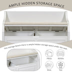 Rustic High Back Storage Bench with Ample Hidden Storage Space